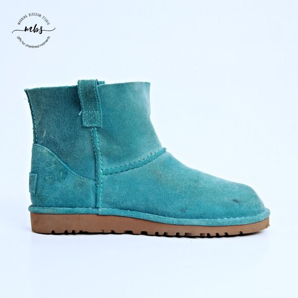 UGG Classic Unlined Mini Perf Boots Blue Women 7 - Picture 8 of 16